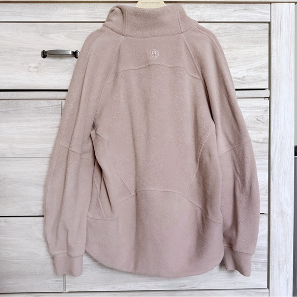 Lululemon Oversized Scuba Tumbled Fleece Funnel-Neck Half Zip Size M/L Pink - Picture 2 of 10